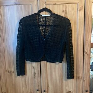 Vintage Perry Ellis cropped lace cardigan